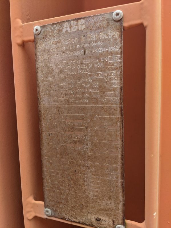 ABB 1000 KVA Transformer - Image 2