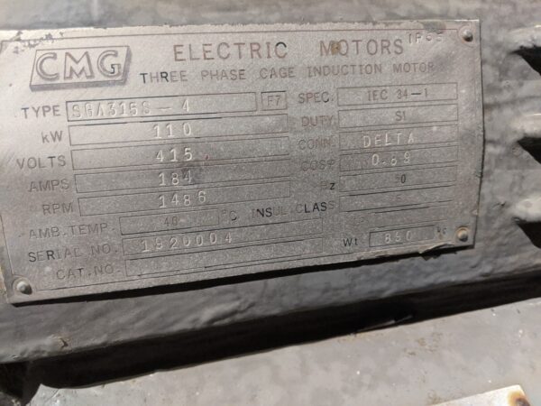 CMG 110kw Electric Motor - Image 2