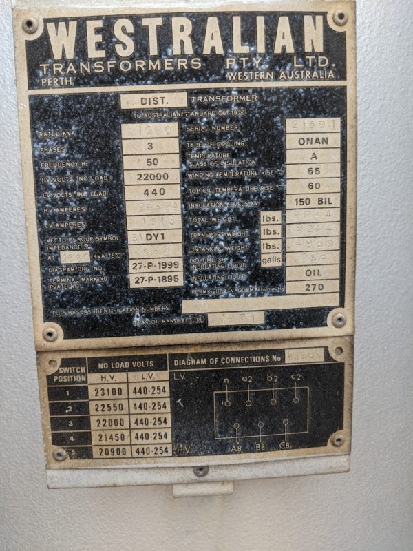 Westralian 1000kva Transformer - Image 2