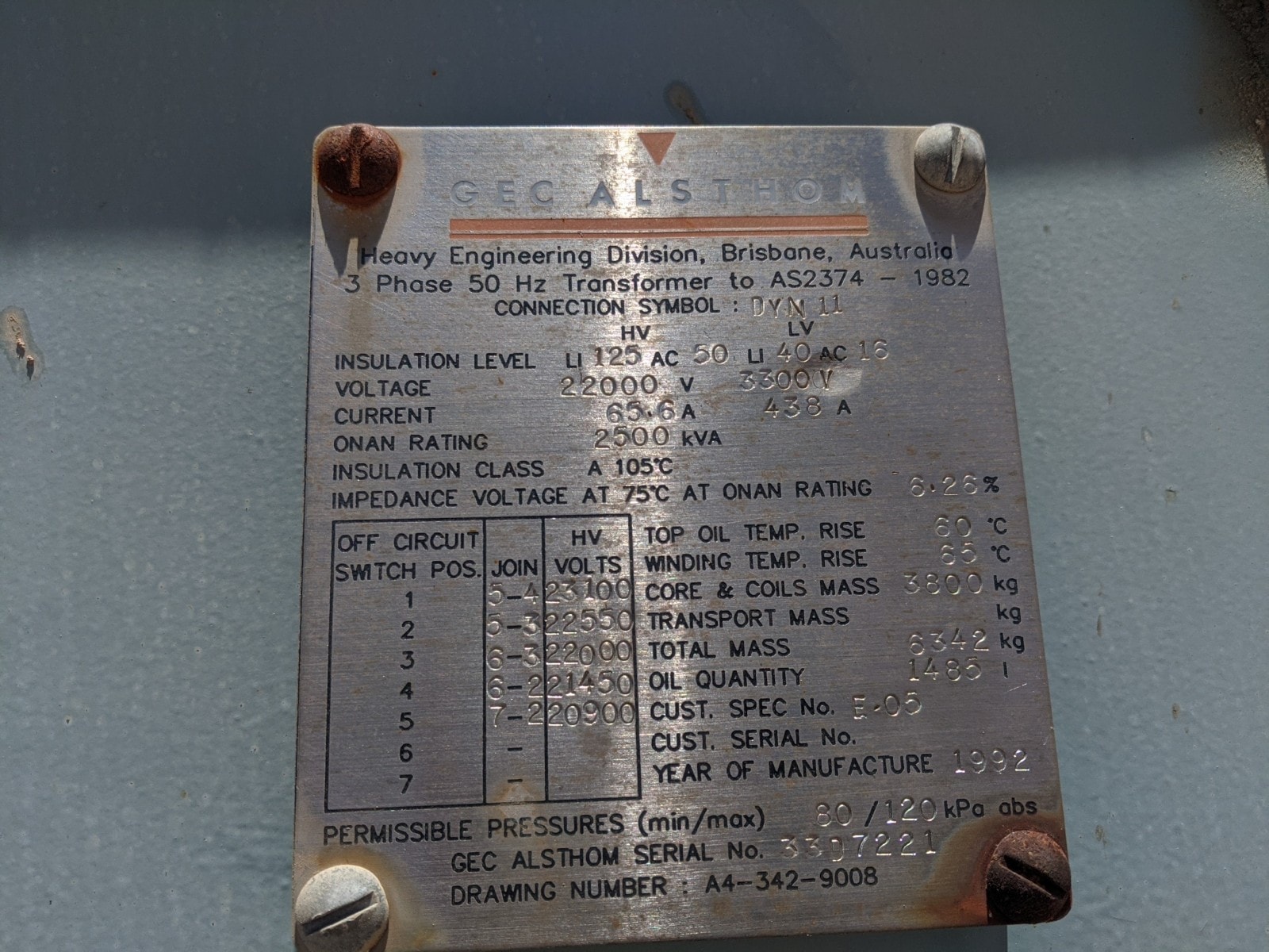 GEC Alsthorm 2500 KVA Transformer J&P Group